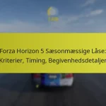 Forza Horizon 5 Sæsonmæssige Låse: Kriterier, Timing, Begivenhedsdetaljer