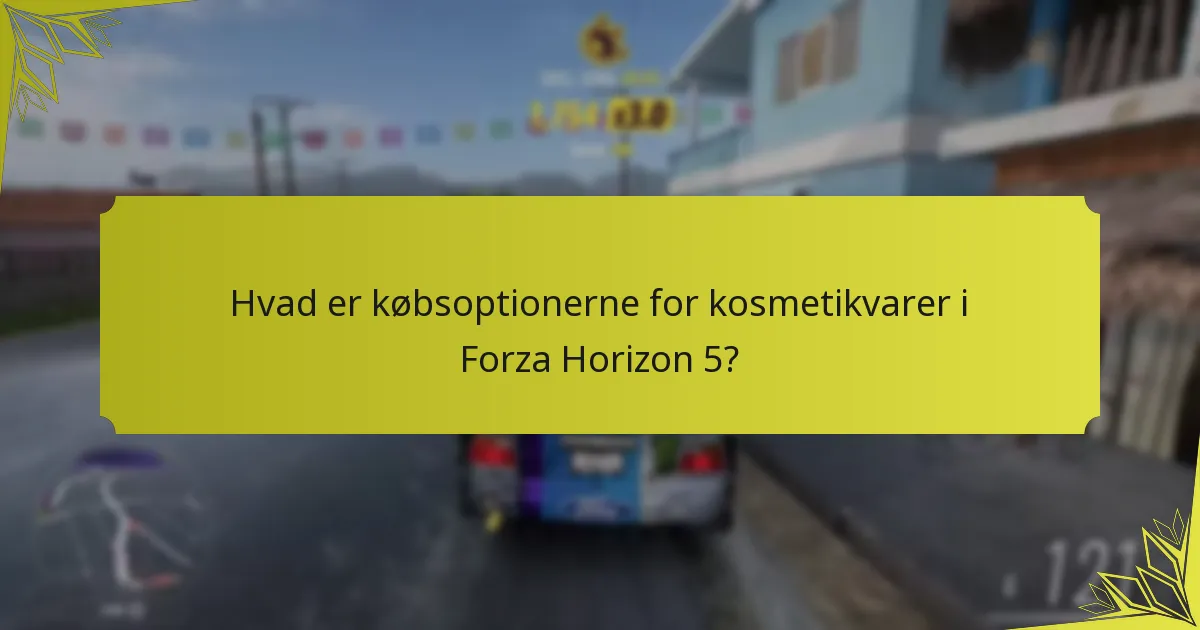 Hvad er købsoptionerne for kosmetikvarer i Forza Horizon 5?